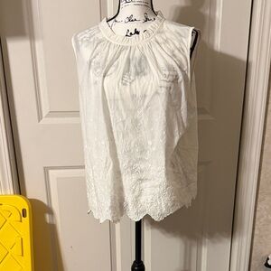 LOFT Ivory Sleeveless Blouse